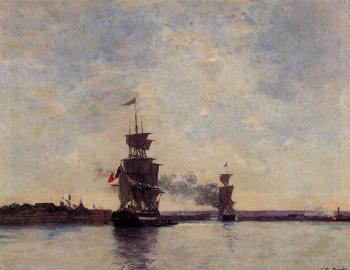 尤金 佈丹 Sailing Ships Entering Port 尤金 佈丹 Sailing Ships Entering Port